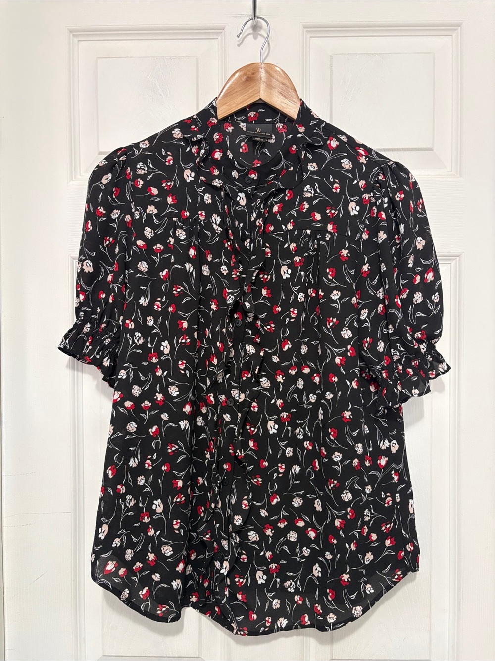 Worthington Floral Short Sleeve Blouse